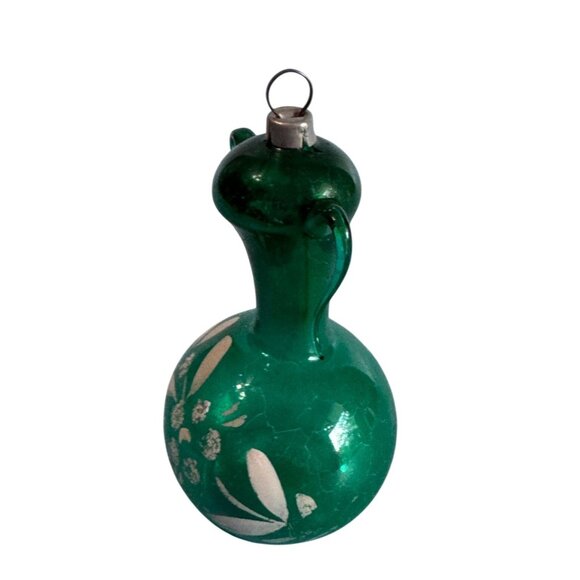 Antique Free Blown Glass Urn Sugar Pot Christmas Ornament 3" - Picture 5 of 6